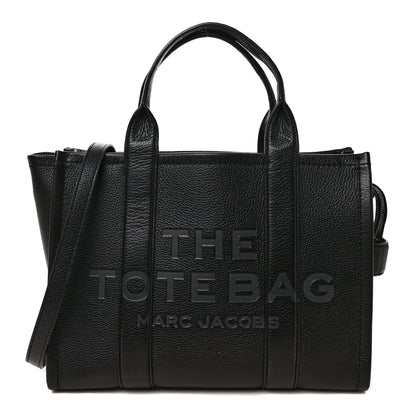 Marc Jacobs Grained Calfskin Medium The Tote Bag Black 1 of 9