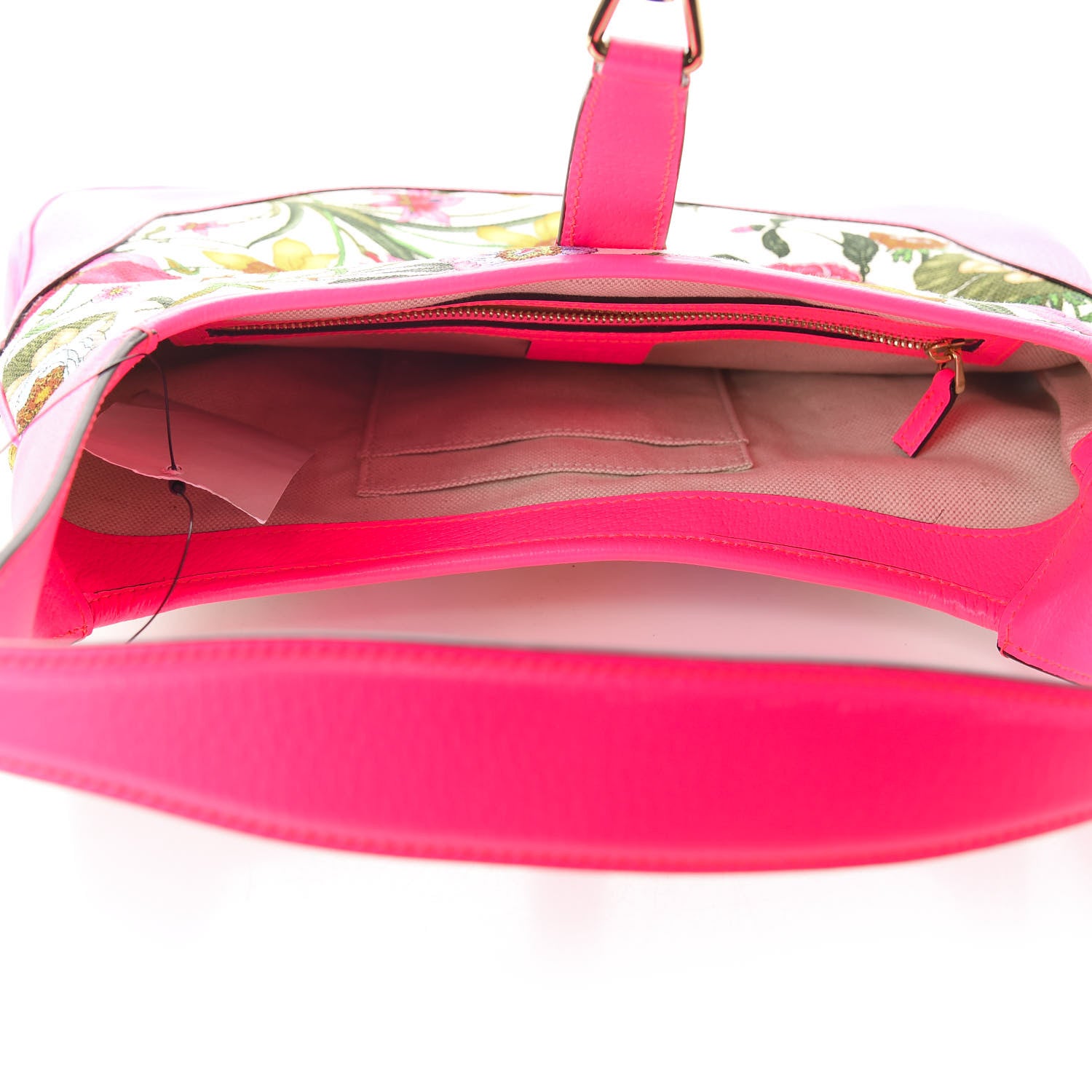 Gucci Canvas Flora Medium Jackie Hobo Fuchsia 5 of 10