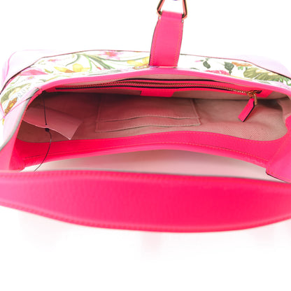 Gucci Canvas Flora Medium Jackie Hobo Fuchsia 5 of 10