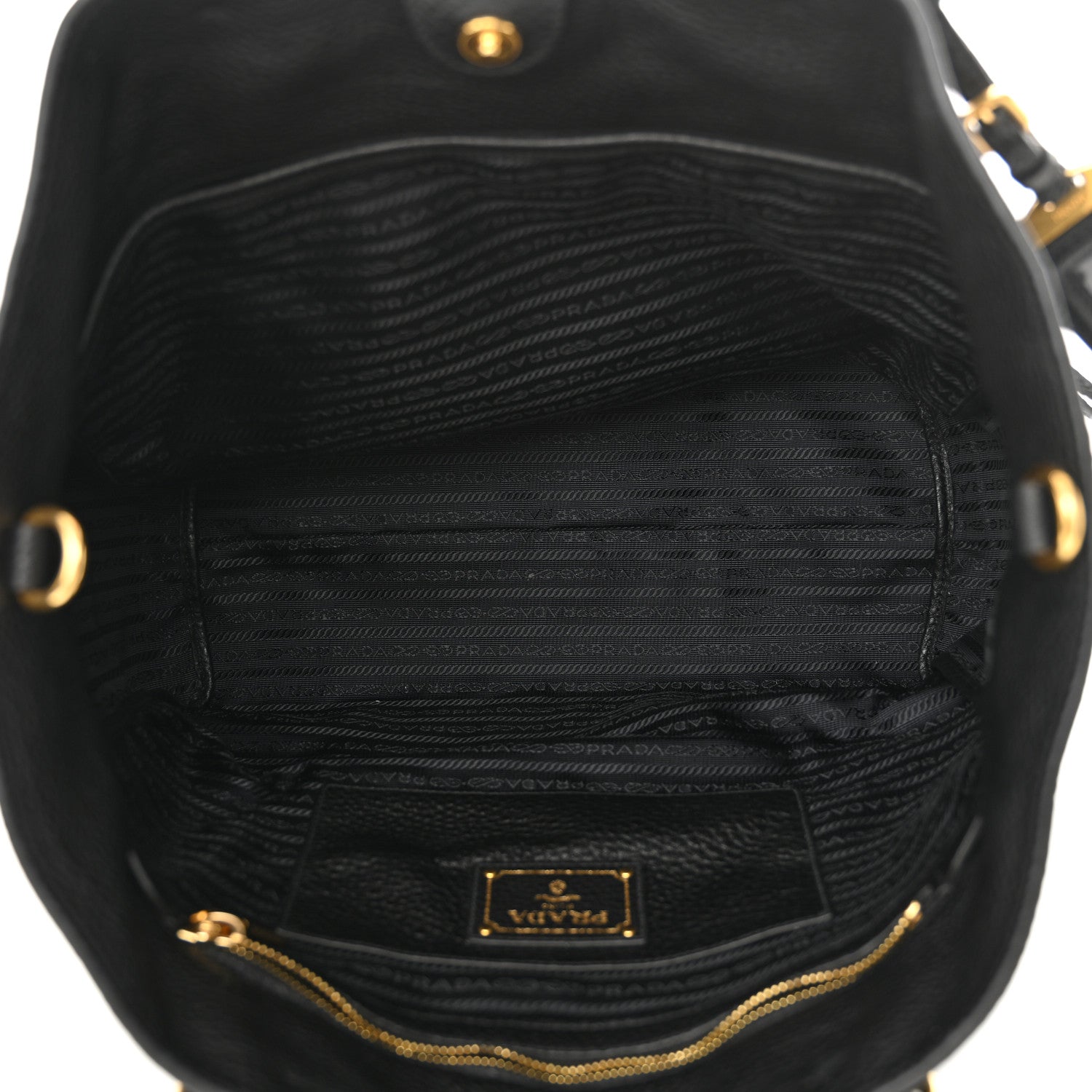 Prada Vitello Daino Shopping Tote Black 5 of 9