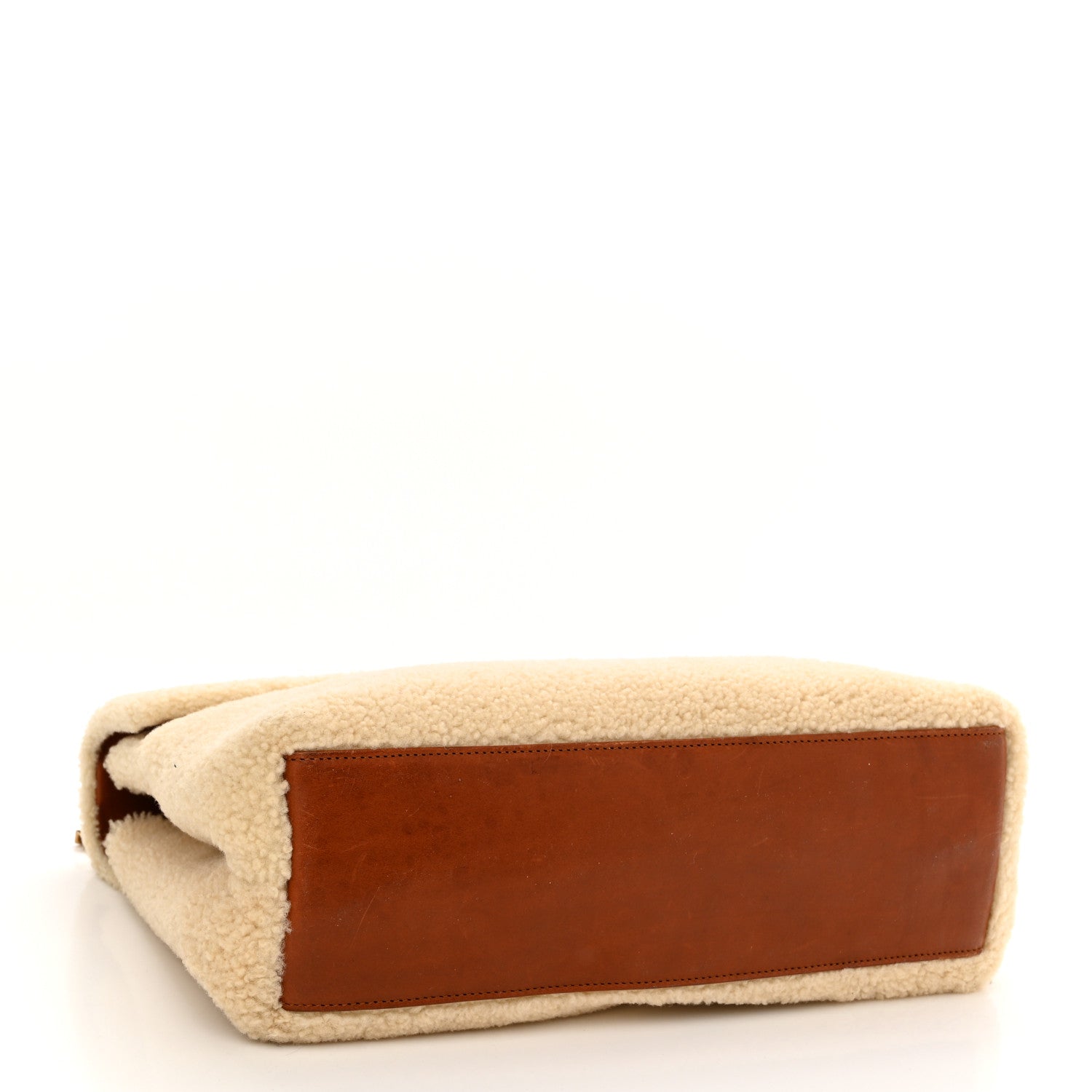 Saint Laurent Shearling Medium Loulou Shoulder Bag Natural 4 of 13