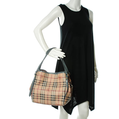 Burberry Haymarket Check Small Canterbury Tote Eucalyptus Grey 2 of 7