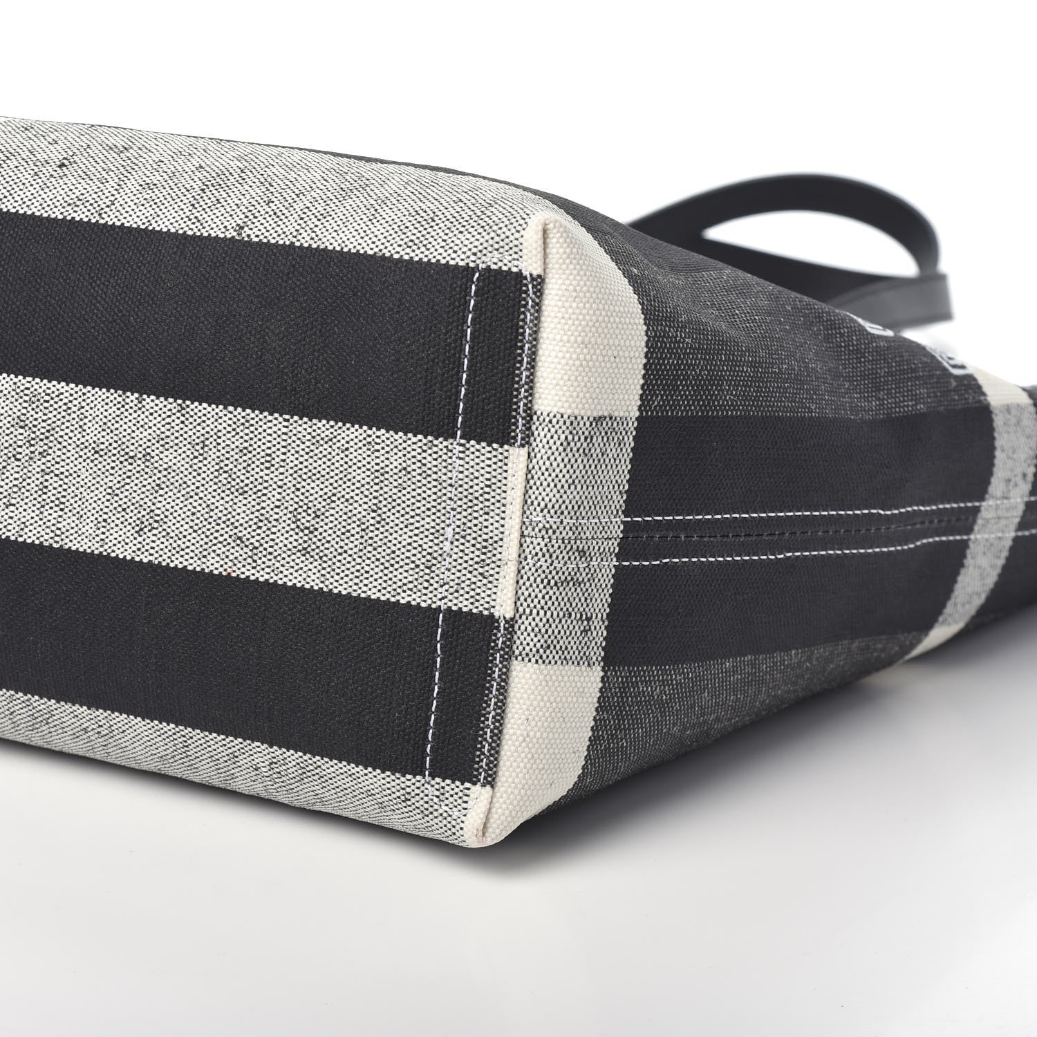 Burberry Coated Canvas Mega Check Medium Doodle Tote Black White 8 of 8