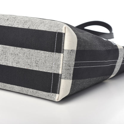 Burberry Coated Canvas Mega Check Medium Doodle Tote Black White 8 of 8