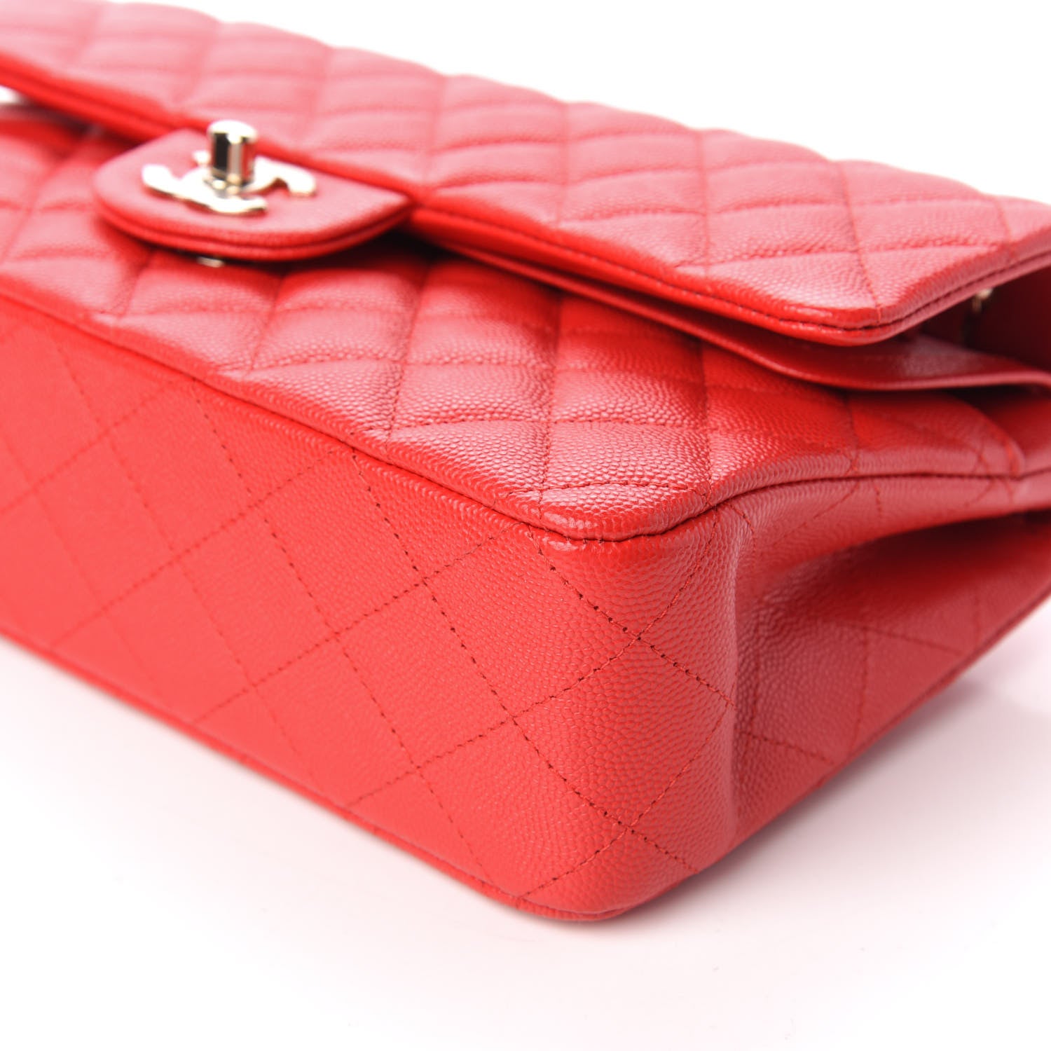 Chanel Caviar Quilted Medium Double Flap Red 8 of 11