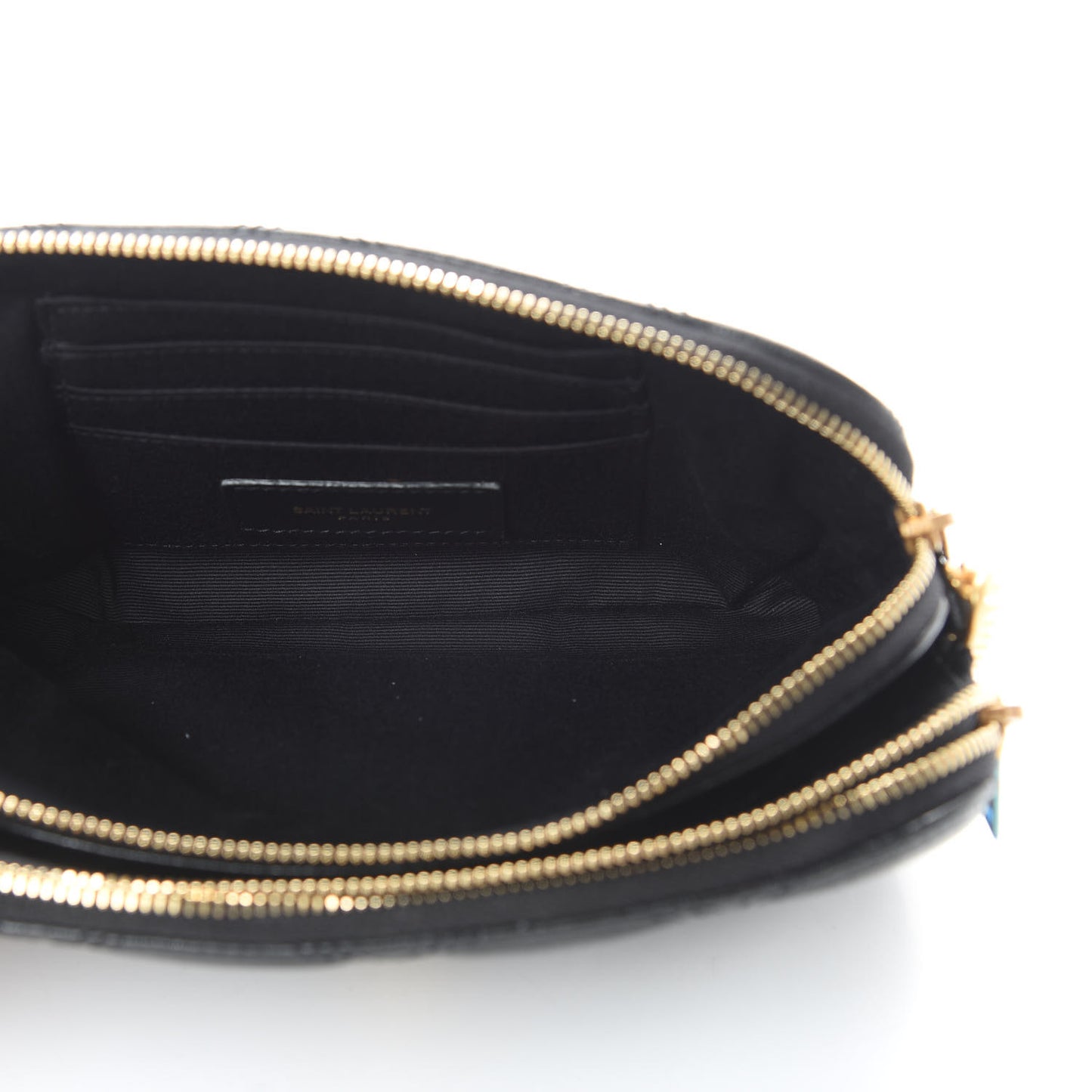 Grained Lambskin Quilted Mini Becky Double Zip Bag Black