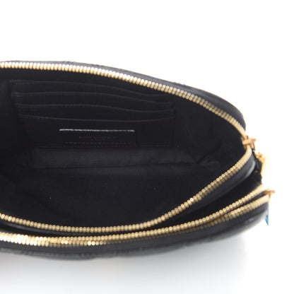 Saint Laurent Grained Lambskin Quilted Mini Becky Double Zip Bag Black 5 of 12