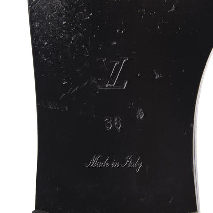 Louis Vuitton Patent Calfskin Monogram LV Black Heart Flat Mules 36 Cacao 8 of 10
