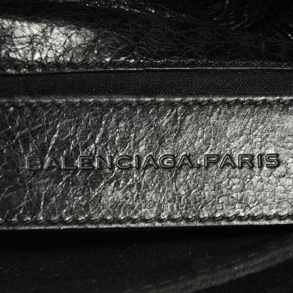 Balenciaga Agneau Giant 21 Silver Hardware Envelope Clutch Black 7 of 8