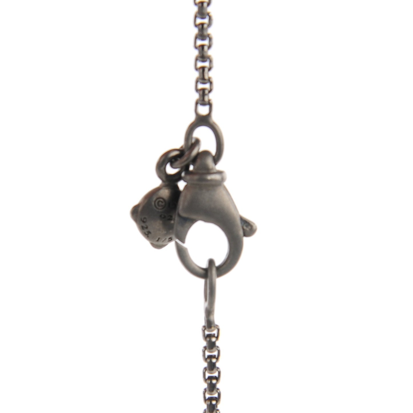 Darkened Sterling Silver 18K Yellow Gold Black Onyx Black Diamond Chatelaine Station Necklace
