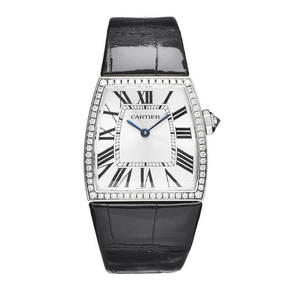 Cartier 18K White Gold Alligator Diamond Bezel 28mm La Dona Quartz Watch 1 of 13