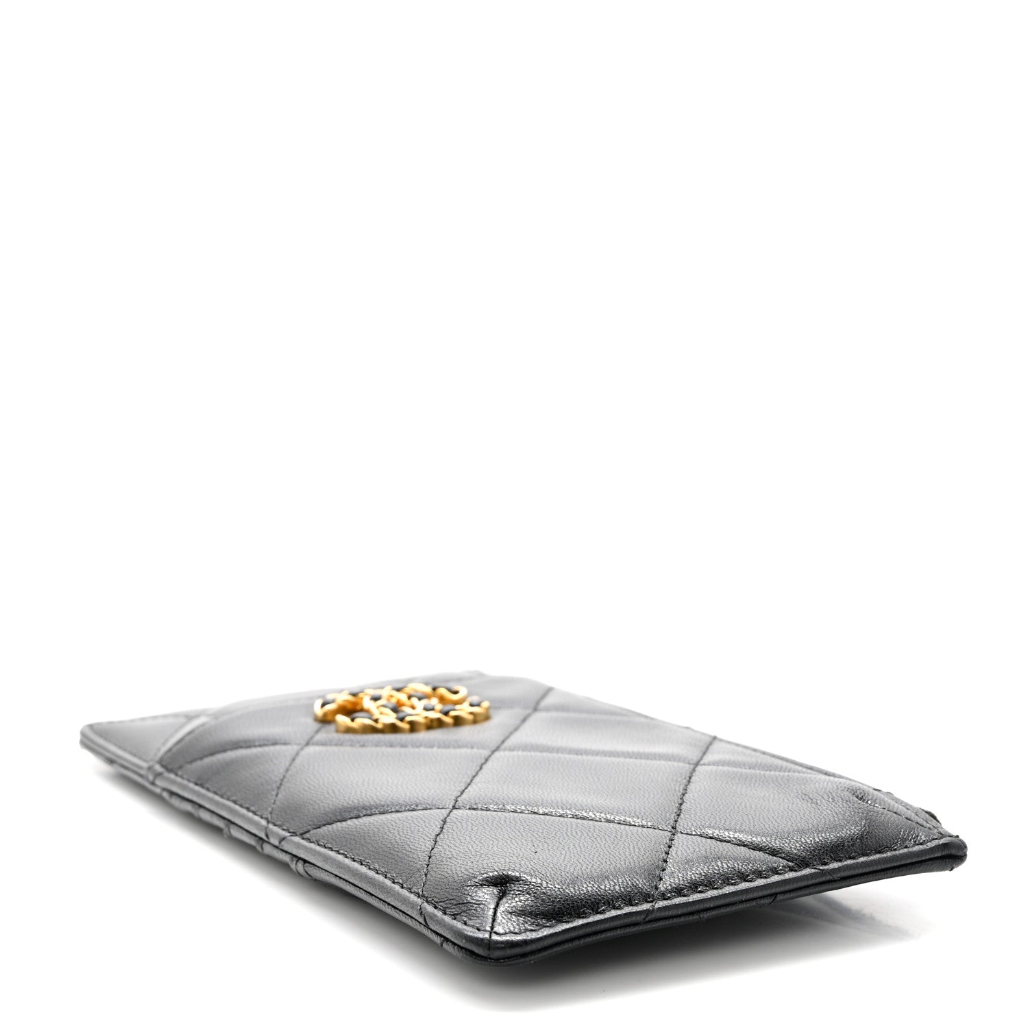Chanel Lambskin Quilted Chanel 19 Phone and Card Holder Black 5 of 9