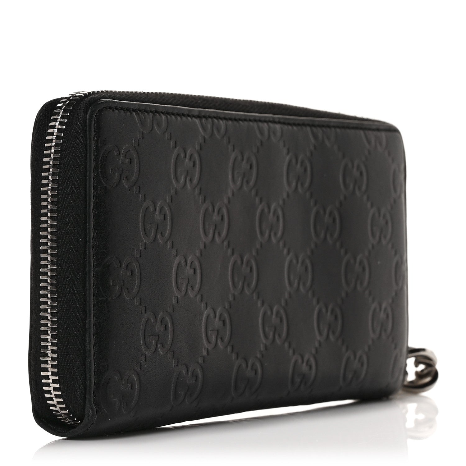 Gucci Guccissima Large Twins Zip Around Wallet Black 3 of 8
