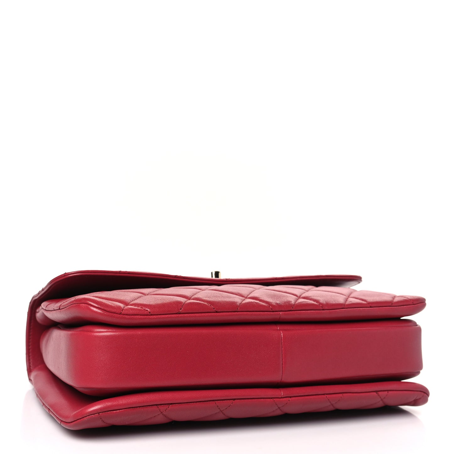 Lambskin Quilted Medium Trendy CC Flap Dual Handle Bag Dark Pink