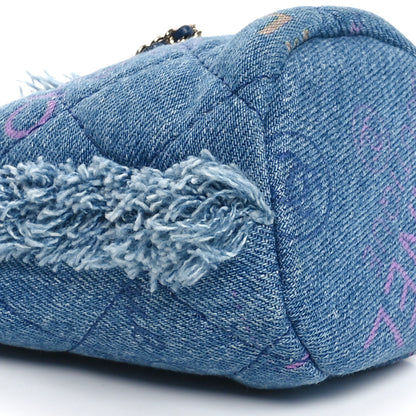Chanel Denim Quilted Mood Mini Bucket With Chain Blue Multicolor 9 of 11