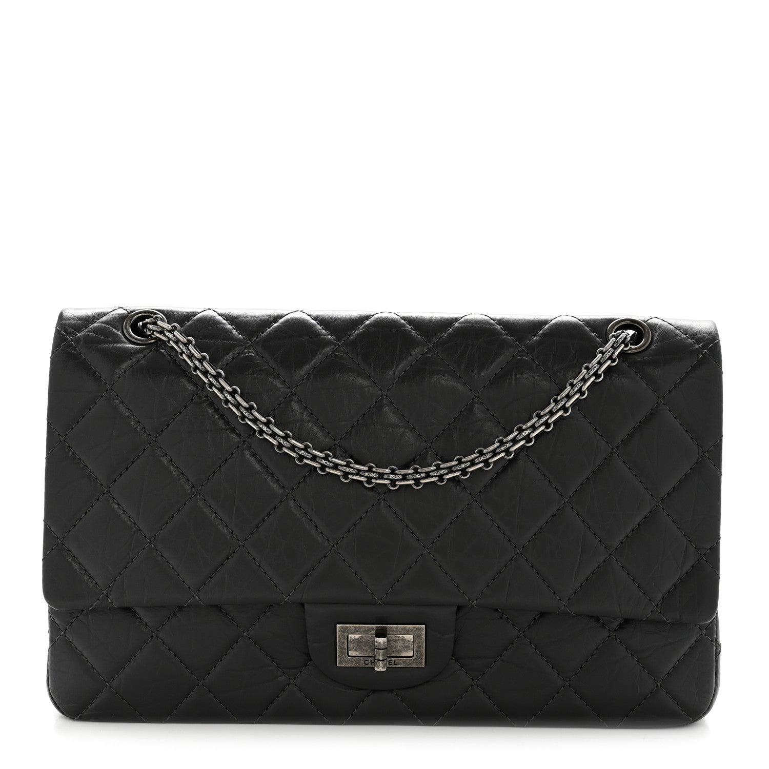 Chanel Aged Calfskin Quilted 2.55 Reissue 227 Flap Dark Grey 1 of 13