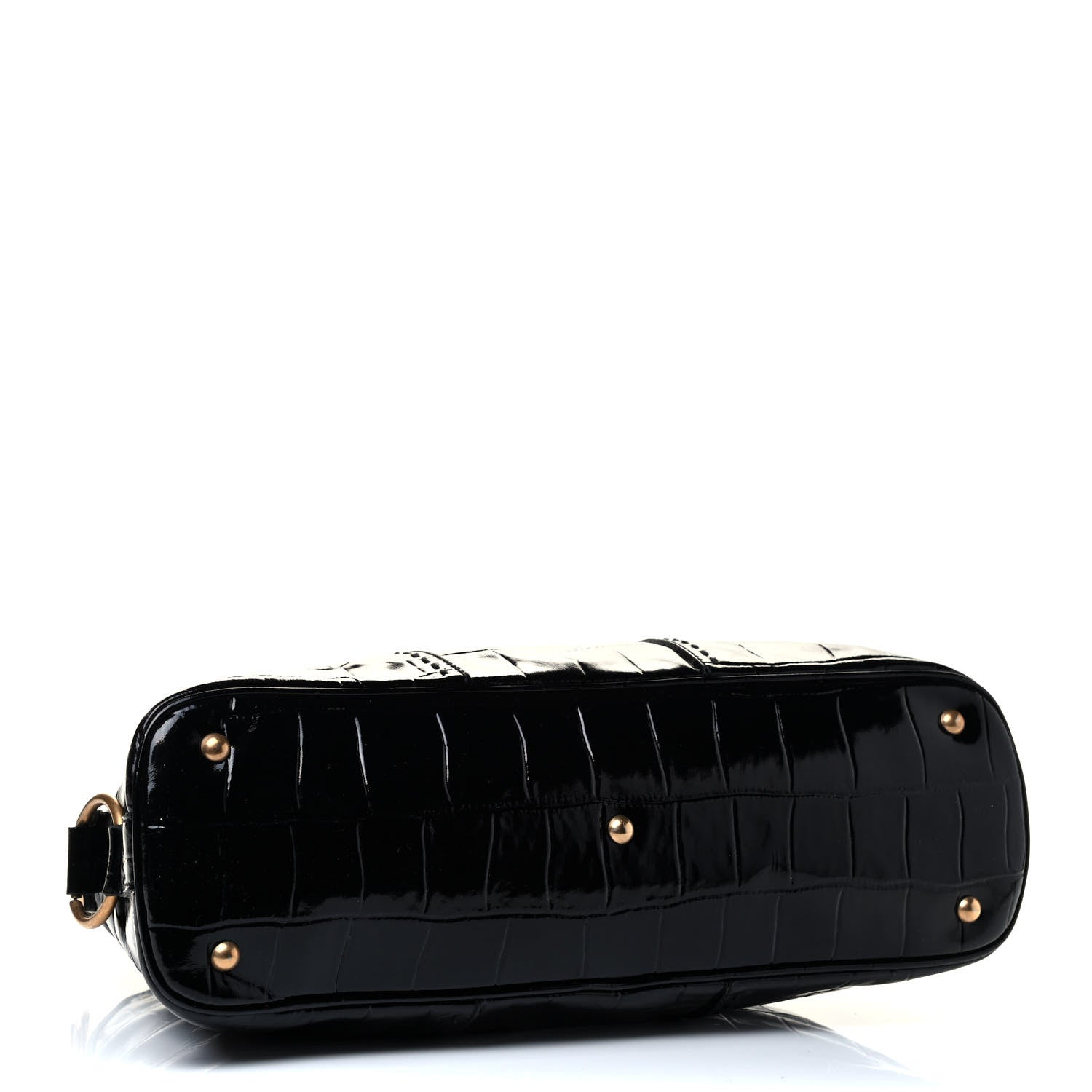Saint Laurent Crocodile Embossed Patent Large Muse Black 5 of 8