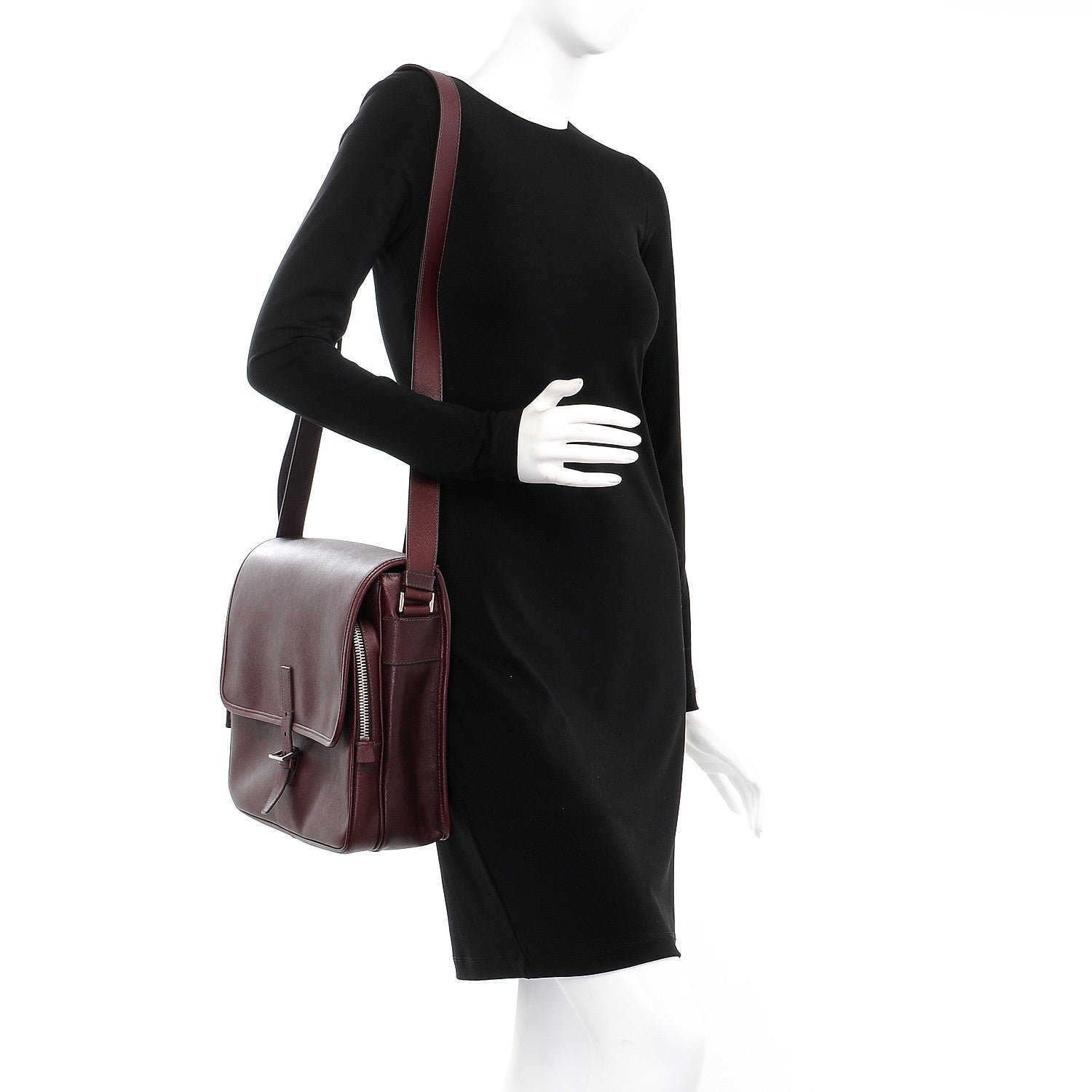 Prada Saffiano Messenger Satchel Granato 2 of 13