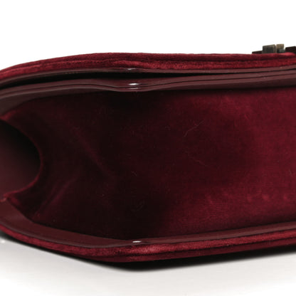Chanel Velvet Tweed Quilted Medium Boy Flap Burgundy 9 of 10