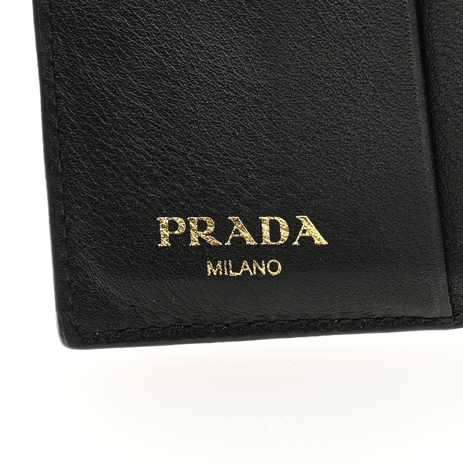 Prada Vitello Move Tri-Fold Compact Wallet Black 6 of 6