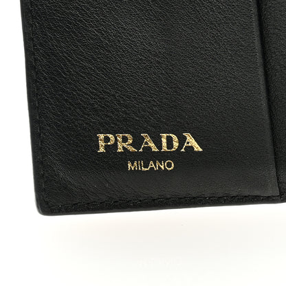 Prada Vitello Move Tri-Fold Compact Wallet Black 6 of 6