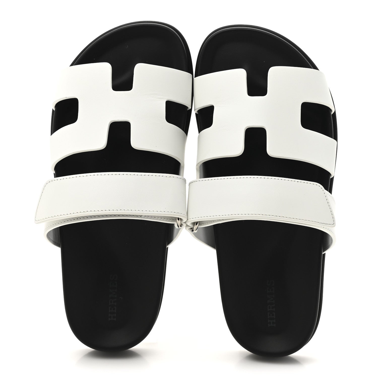 Hermes Calfskin Womens Chypre Sandals 37.5 White 2 of 10