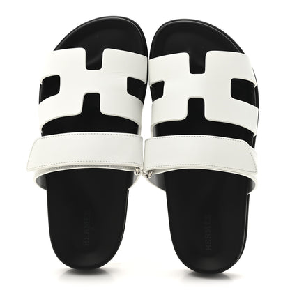 Hermes Calfskin Womens Chypre Sandals 37.5 White 2 of 10