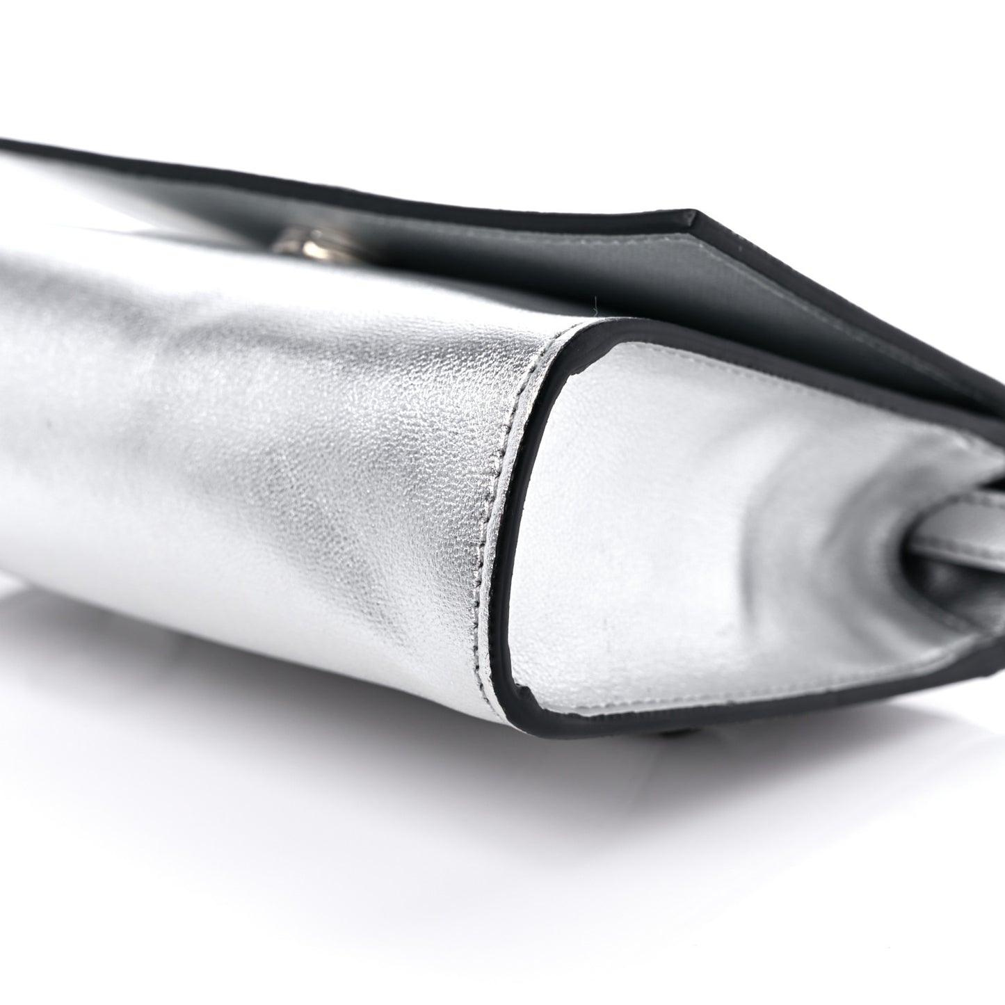 Metallic Calfskin Childrens Rabbit Bag Silver