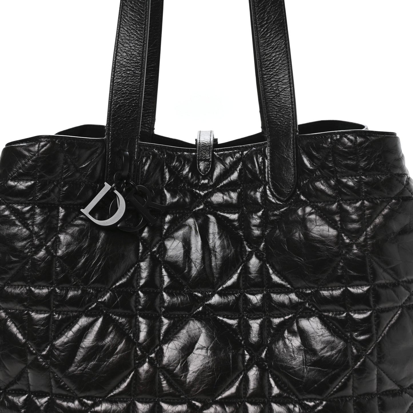 Crinkled Calfskin Macrocannage Large Toujours Black