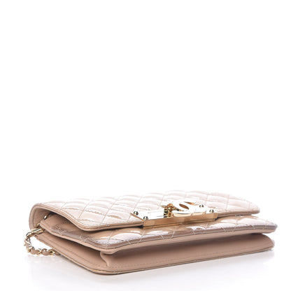 Chanel Patent Quilted Golden Class Wallet on Chain WOC Light Beige 4 of 12