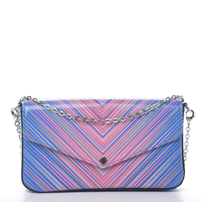 Louis Vuitton Epi Tropical Pochette Felicie Blue Rose 3 of 14