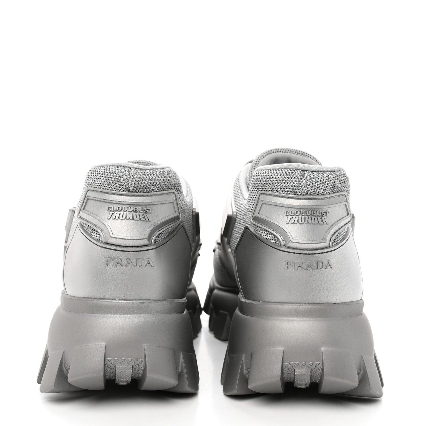Rubber Technical Knit Fabric Cloudbust Thunder Sneakers 40 Argento