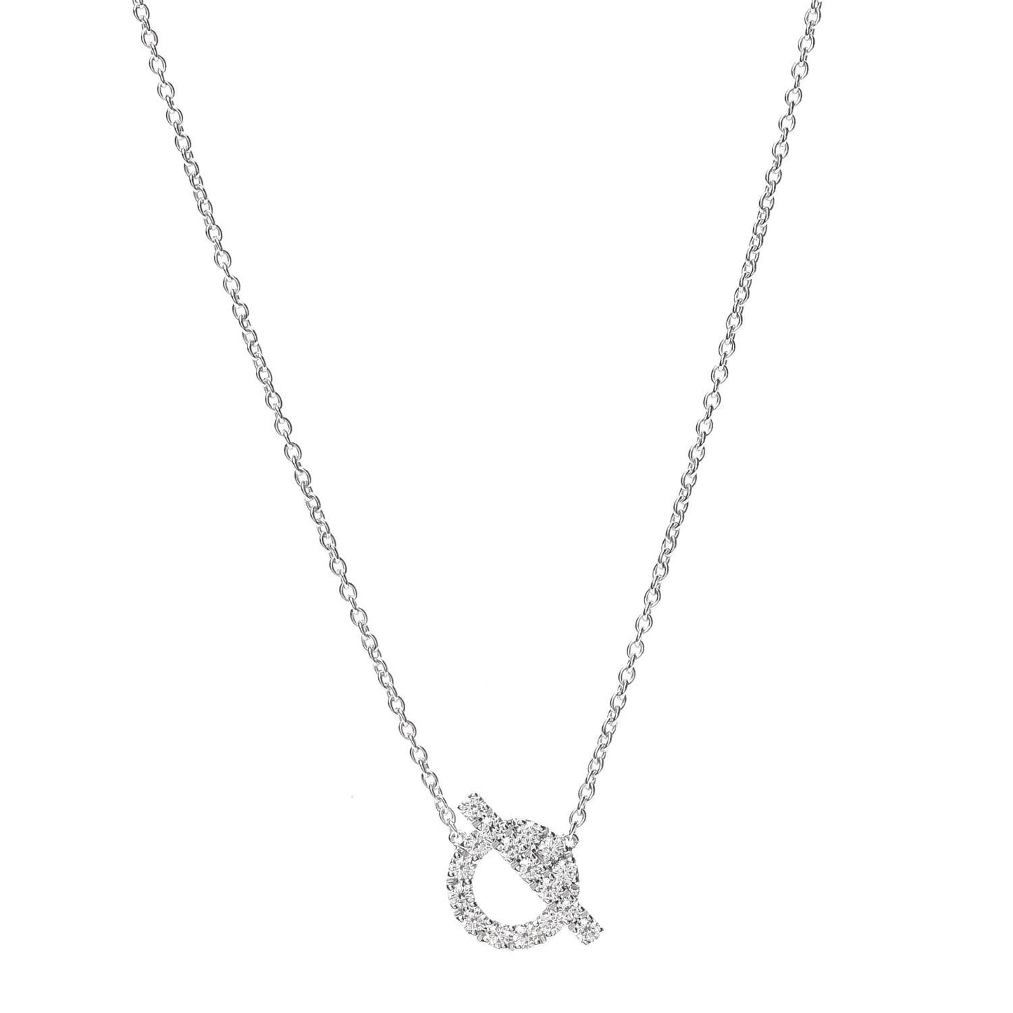 18K White Gold Diamond Finesse Pendant Necklace