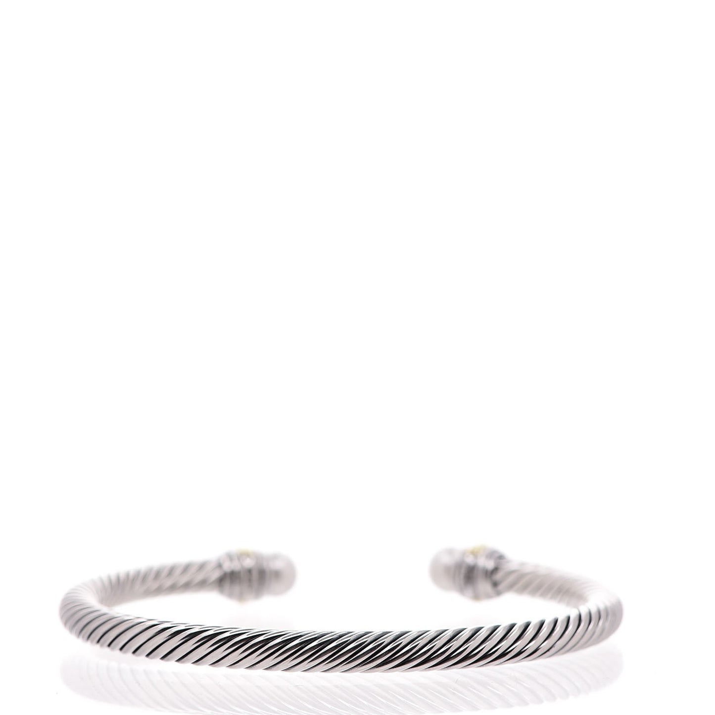 Sterling Silver 14K Yellow Gold Pearl 5mm Cable Classics Bracelet
