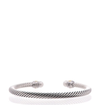 David Yurman Sterling Silver 14K Yellow Gold Pearl 5mm Cable Classics Bracelet 3 of 5