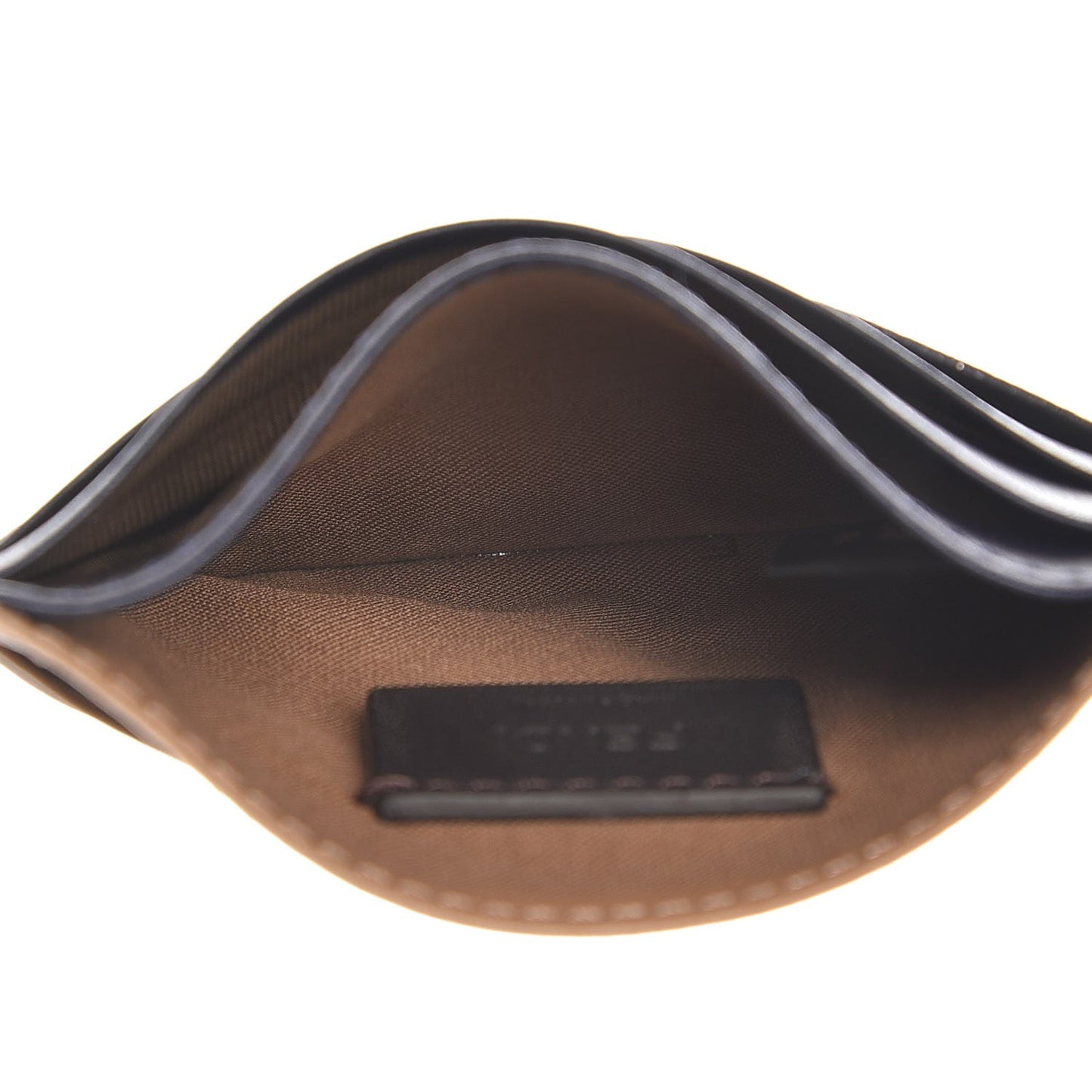 Vitello Liberty Studded Bi-Color Card Holder Blueberry Sand