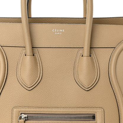 Celine Drummed Calfskin Mini Luggage Dune 8 of 10