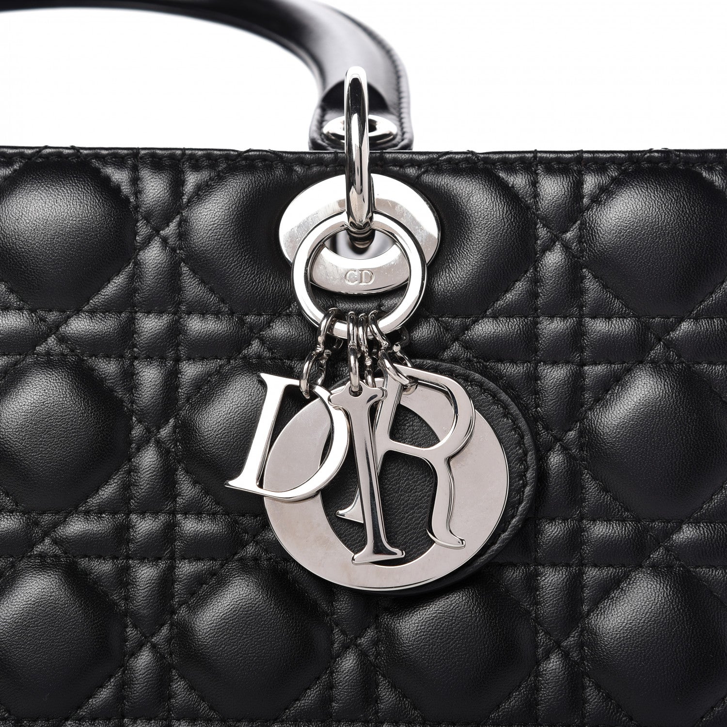 Christian Dior Lambskin Cannage Large Lady Dior Black 10 of 11
