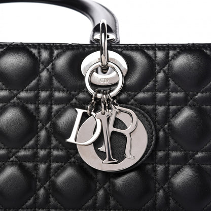 Christian Dior Lambskin Cannage Large Lady Dior Black 10 of 11