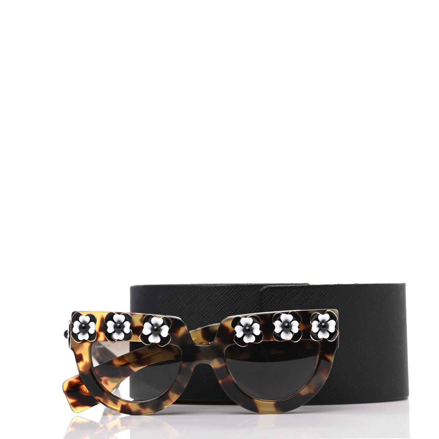 Prada Acetate Flower Poeme Sunglasses SPR26P Tortoise 8 of 8
