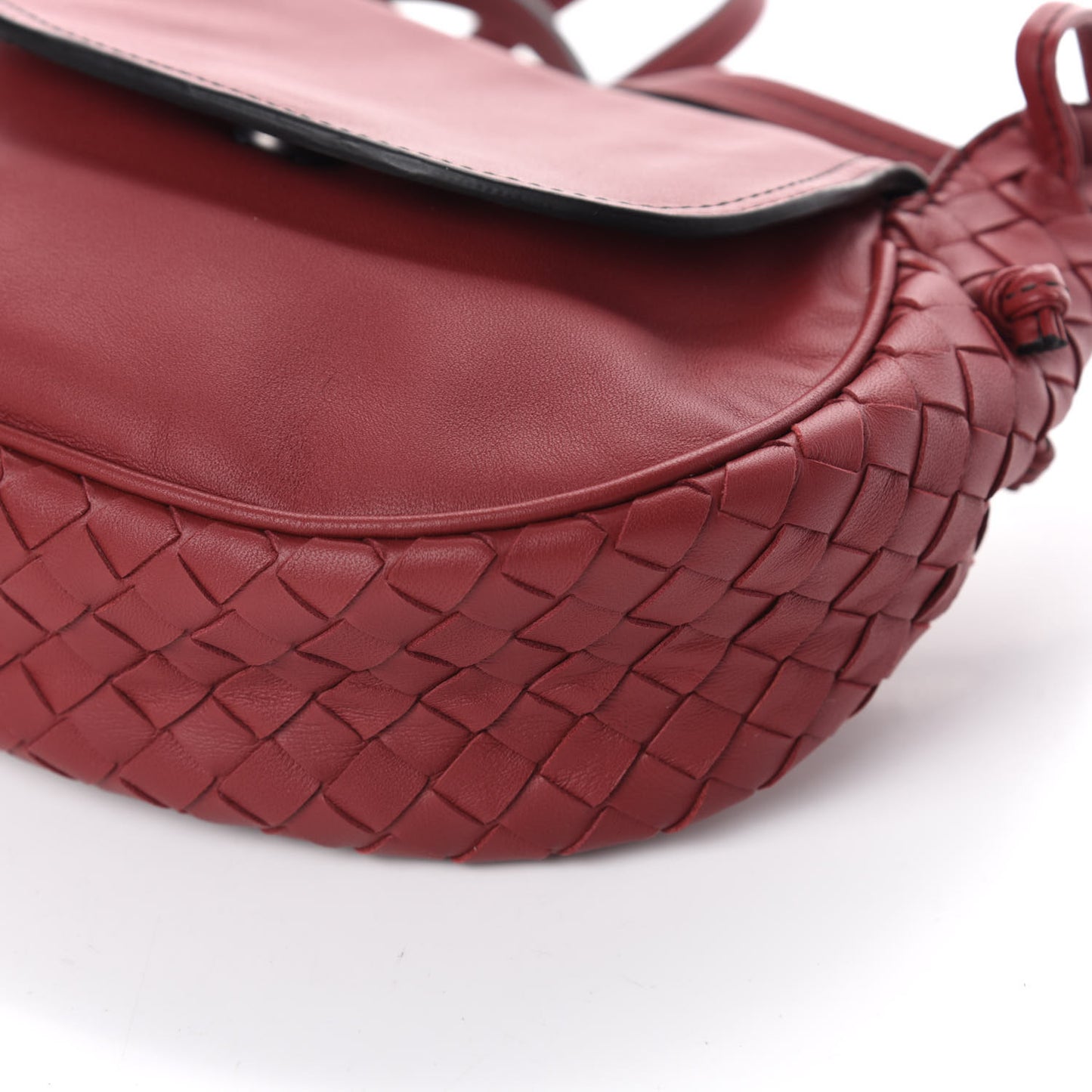 Nappa Intrecciato Small Nodini Flap Crossbody Baccara