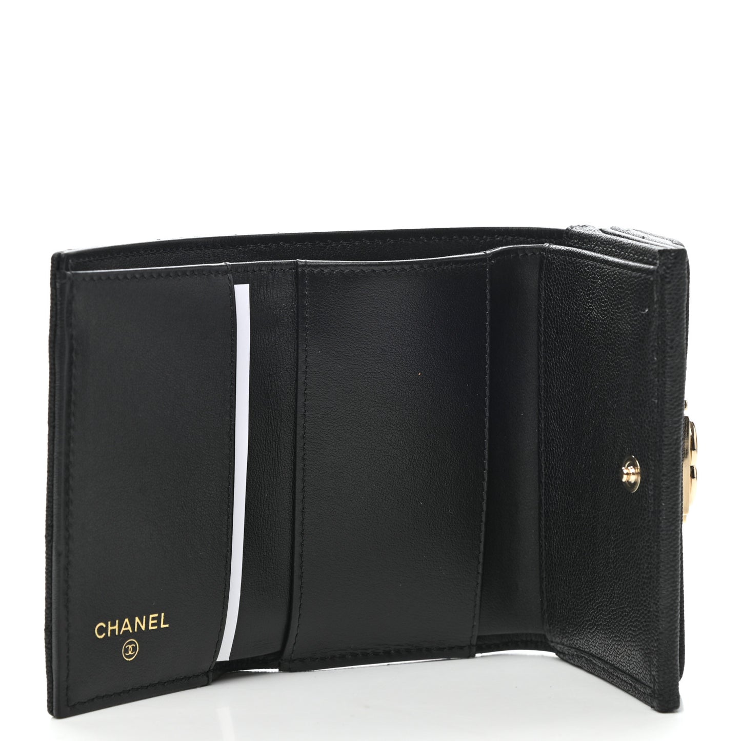 Caviar Quilted Small Boy Flap Wallet Black