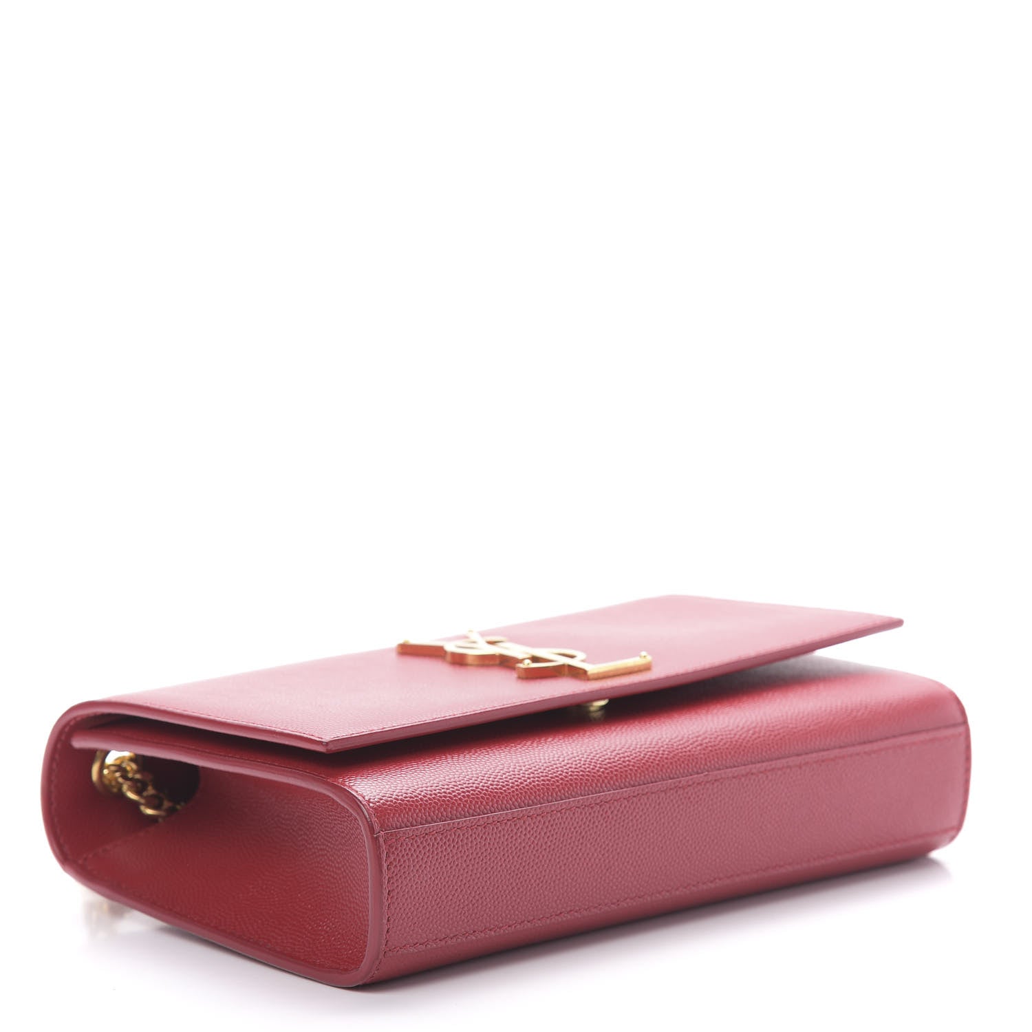 Saint Laurent Grain De Poudre Small Monogram Kate Satchel Red 4 of 12