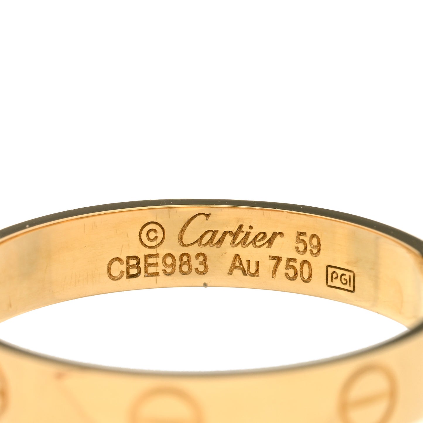 18K Yellow Gold 3.5mm LOVE Wedding Band Ring 59 8.75