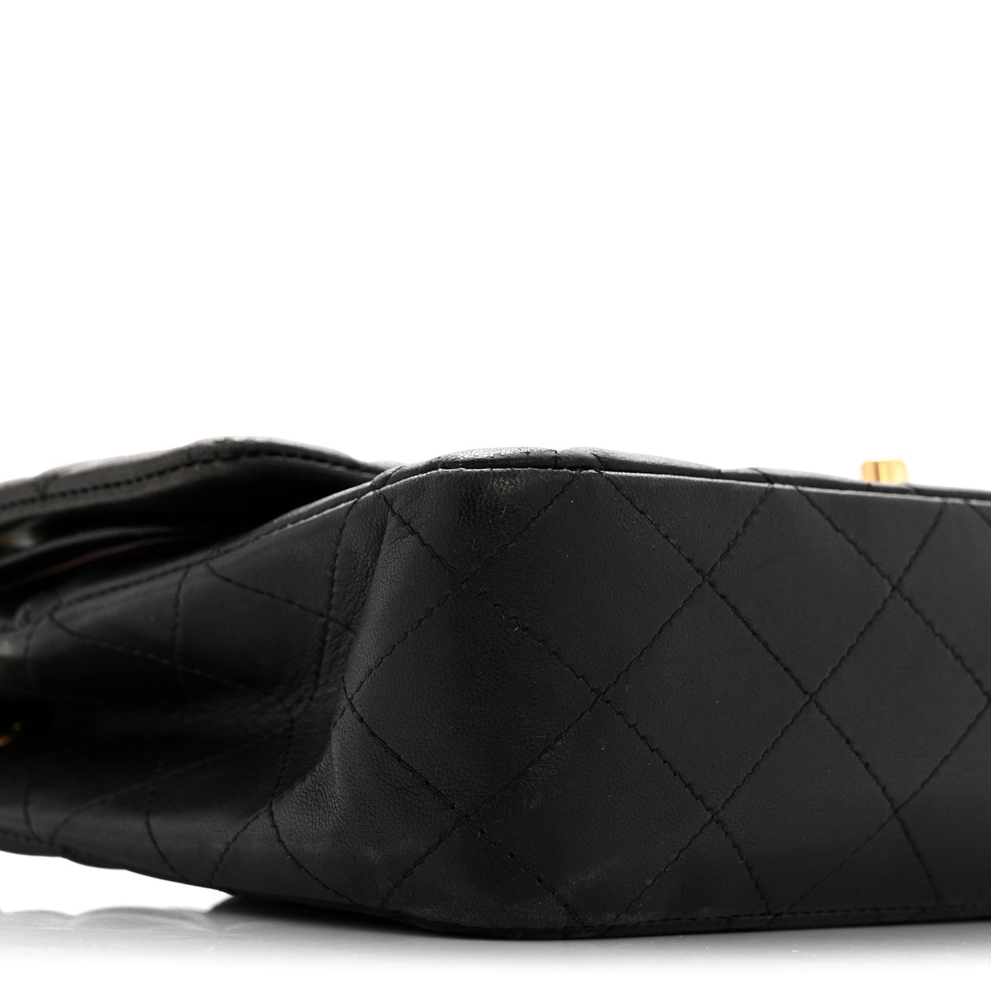 Lambskin Quilted Medium Double Flap Black