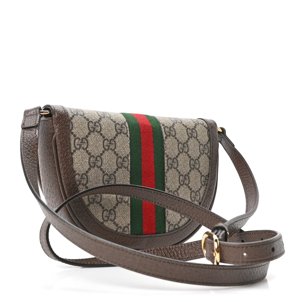Gucci GG Supreme Monogram Textured Dollar Calfskin Web Mini Ophidia ...