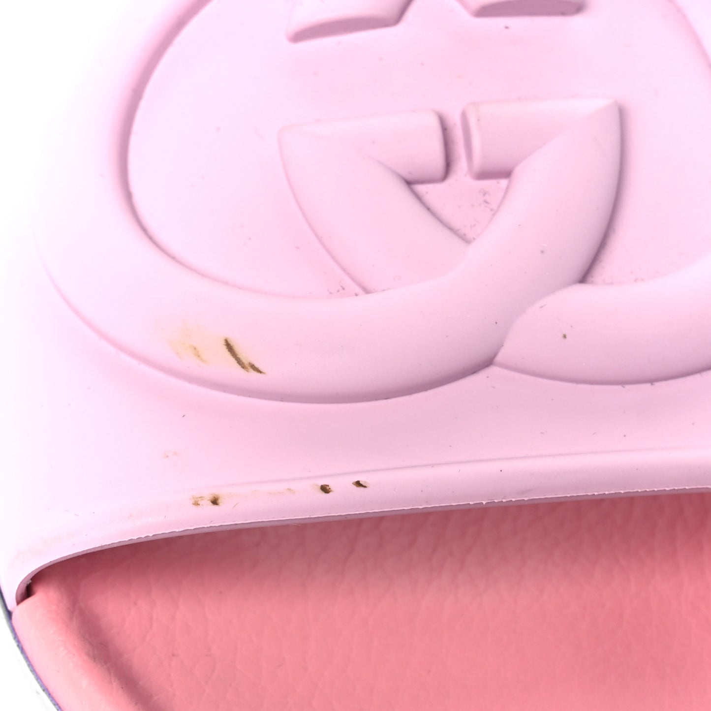 Soft Rubber Womens Interlocking G Platform 42mm Slide Sandals 39 Sugar Pink