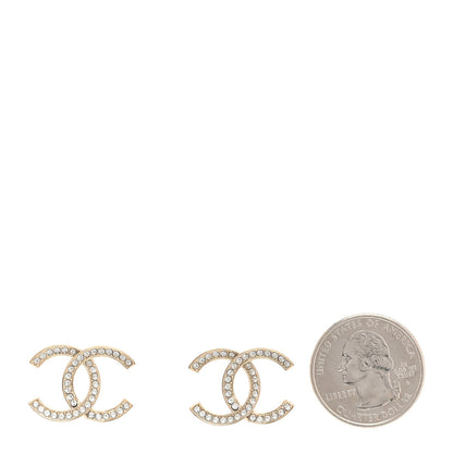 Chanel Crystal Large CC Earrings Gold 2 of 5