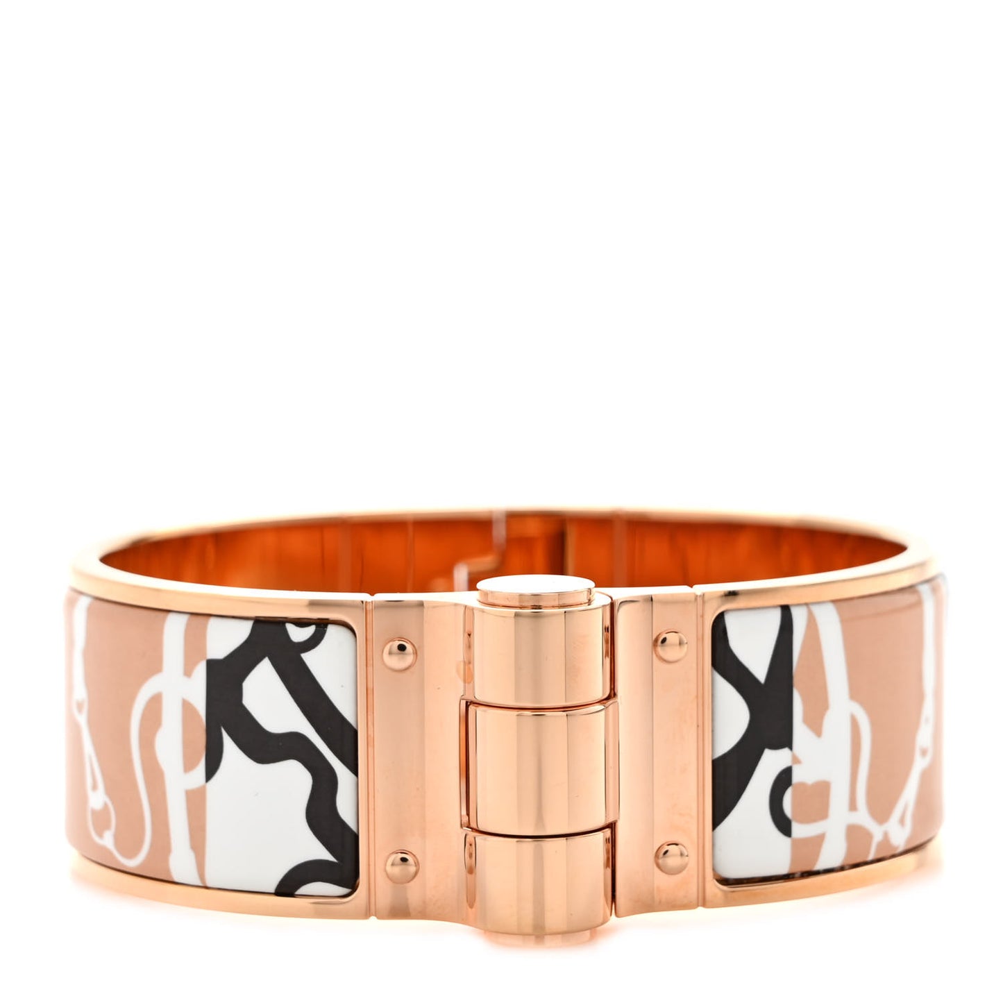 Enamel Printed Wide Hinged Bracelet M