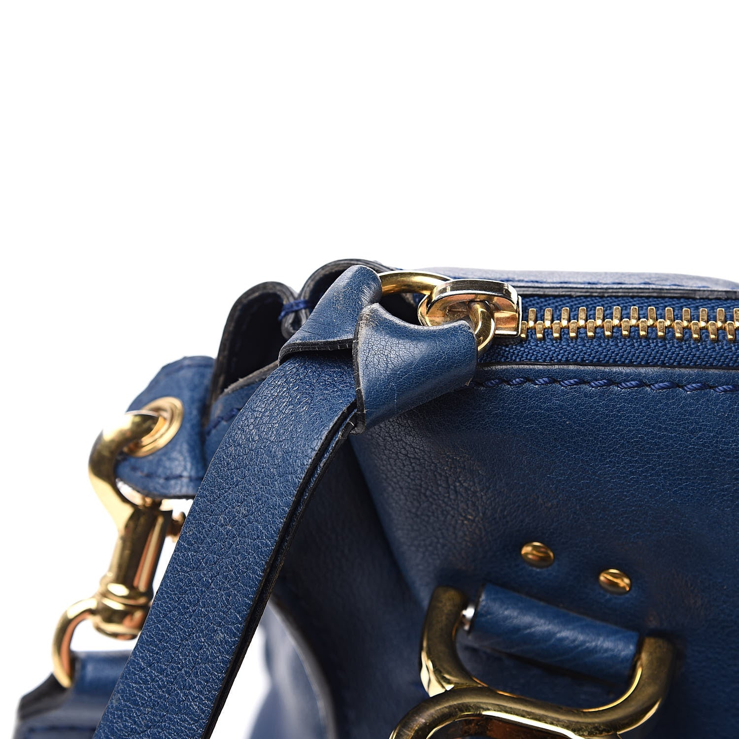 Chloe Natural Grain Calfskin Medium Marcie Nude Satchel Factory Blue 12 of 17